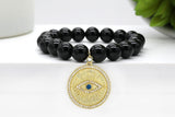 Gold Evil Eye/Blue Rhinestone Charm