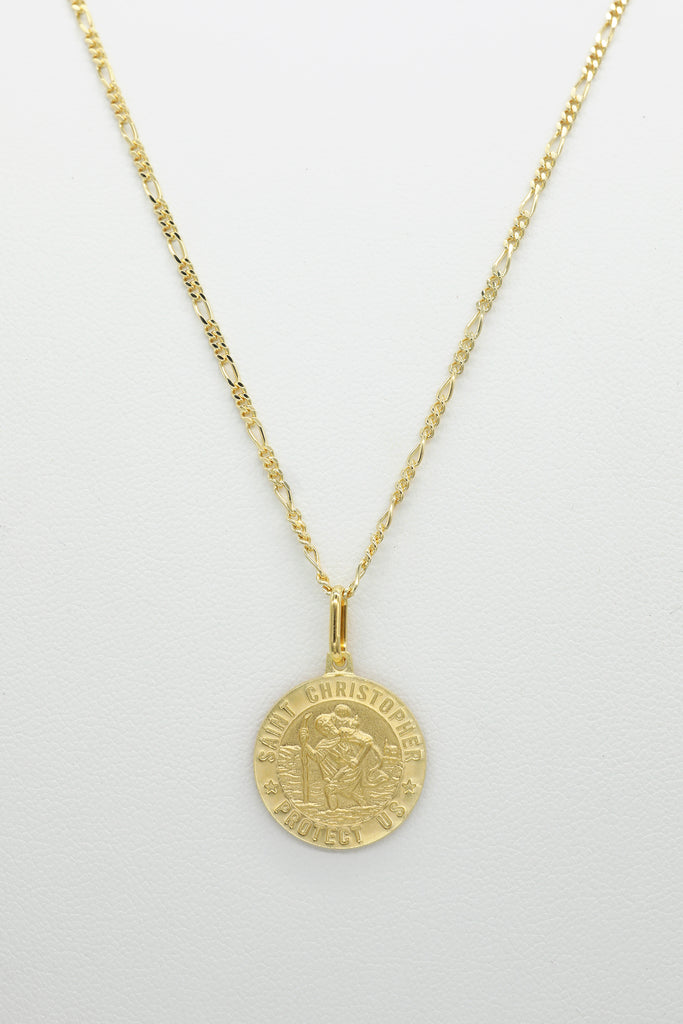 14k Gold Plated St. Christopher Necklace