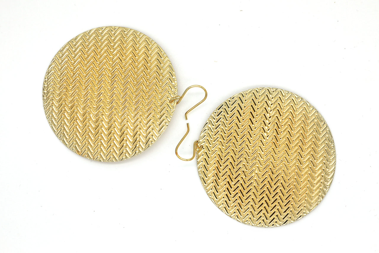 14k Gold Plated Large Chevron Earrings