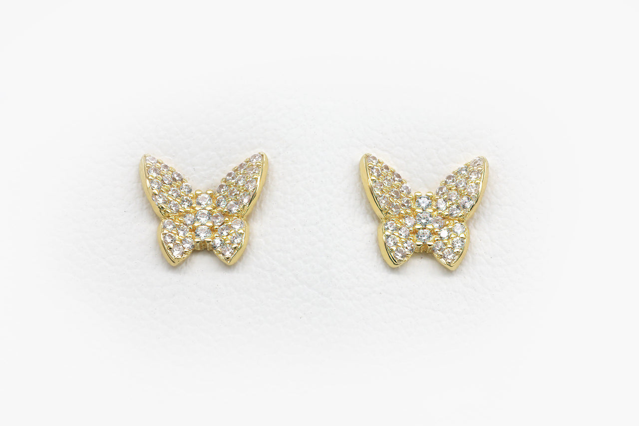14k Gold Plated Pavè Butterfly Earrings