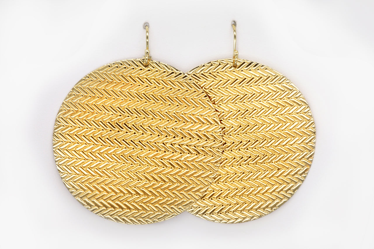 14k Gold Plated Large Chevron Earrings