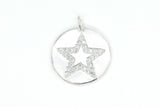 Silver Pave Coin Star Charm