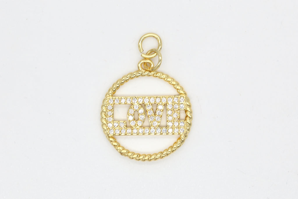 Gold Pave Love Charm