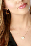 14k Gold Plated Star Hoop Earrings