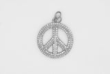 Silver Pave Peace Charm