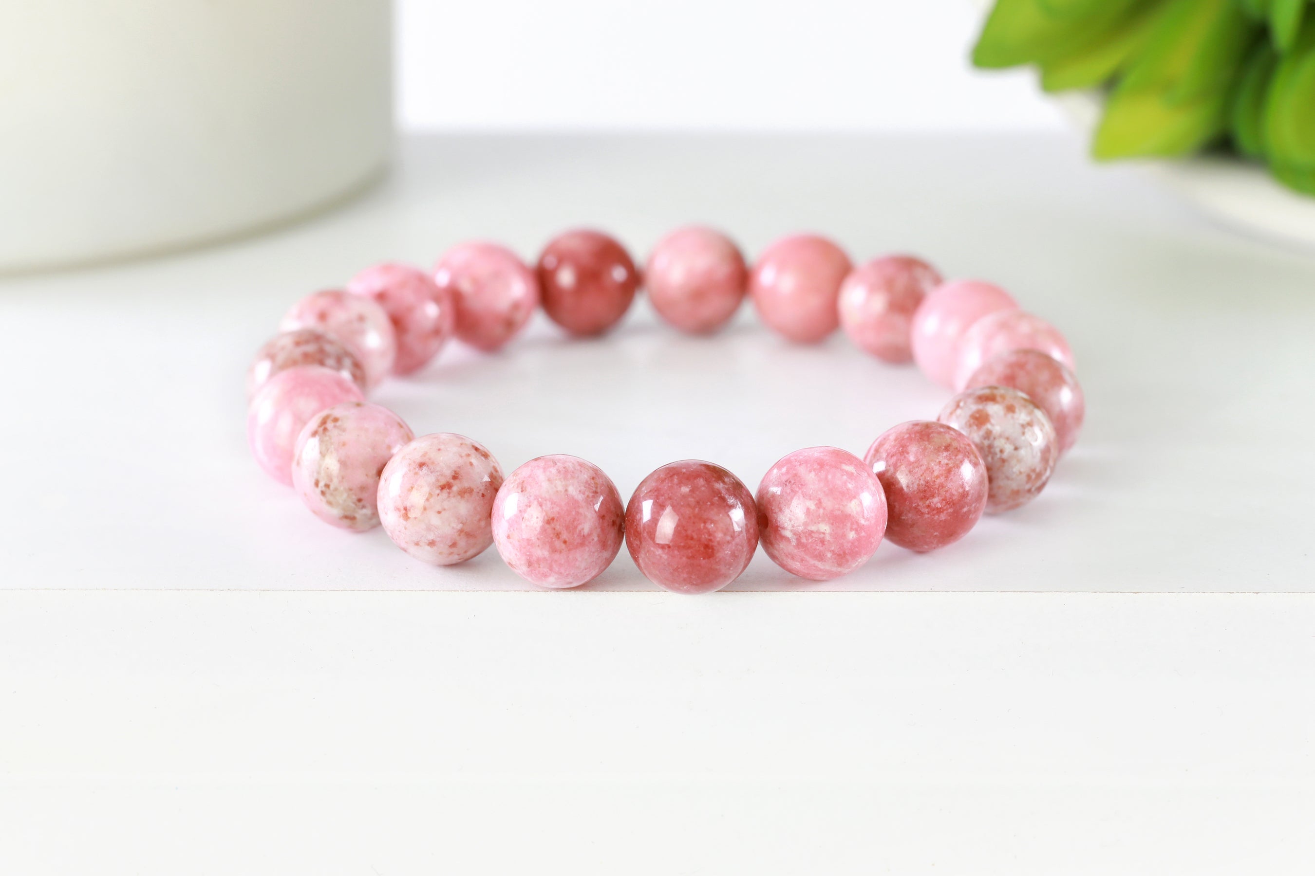 NORWEGIAN THULITE BRACELET, Choice, 10mm, 8mm, 6mm, 4mm, Round Natural –  GivingEarth Minerals