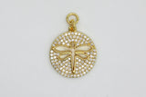 Gold Pave Dragonfly Charm