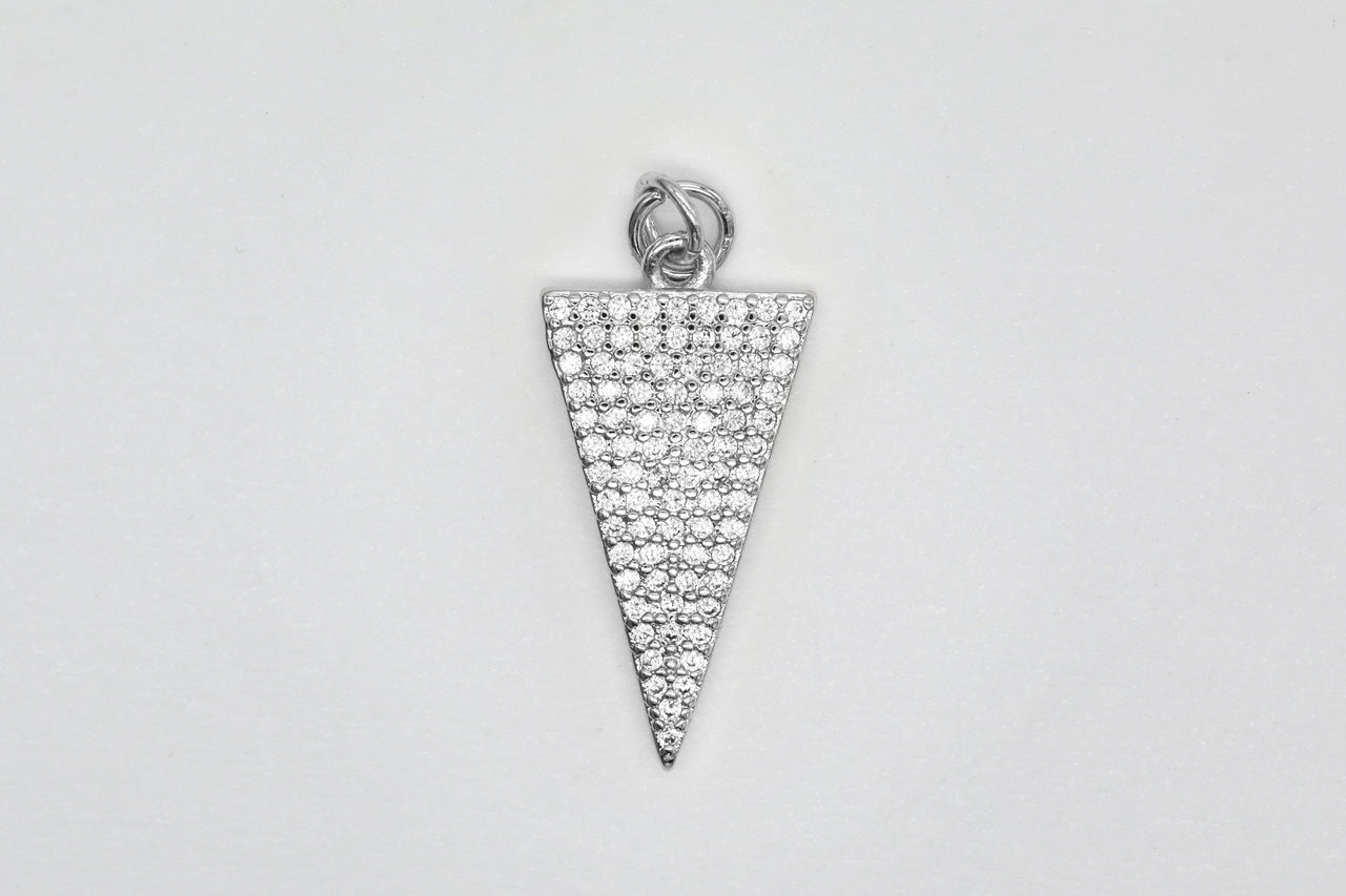 Silver Pave Arrowhead Charm