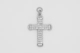 Silver Pave Crucifix Cross Charm