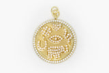 Gold Pave Lucky Coin Charm