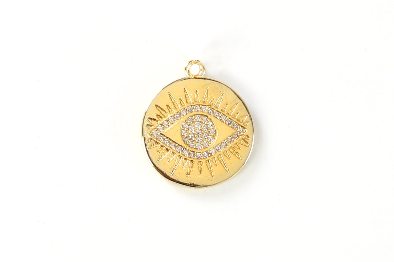 Gold Pave Evil Eye Charm